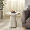 SAFAVIEH Couture Collection – Jabrielle Ivory Concrete Accent Table, Sculptural Modern Side Table, Minimalist Silhouette (SFV2600A)(Ivory)