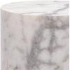 SAFAVIEH Couture Collection – Leah Bryanna White & Brown Marble Accent Table, Round Drink Table, Sculptural Pedestal Design (SFV9750B)(White)