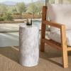 SAFAVIEH Couture Collection – Leah Bryanna White & Brown Marble Accent Table, Round Drink Table, Sculptural Pedestal Design (SFV9750B)(White)