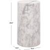 SAFAVIEH Couture Collection – Leah Bryanna White & Brown Marble Accent Table, Round Drink Table, Sculptural Pedestal Design (SFV9750B)(White)