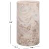 SAFAVIEH Couture Collection – Leah Bryanna White & Brown Marble Accent Table, Round Drink Table, Sculptural Pedestal Design (SFV9750B)(White/Brown)