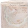 SAFAVIEH Couture Collection – Leah Bryanna White & Brown Marble Accent Table, Round Drink Table, Sculptural Pedestal Design (SFV9750B)(White/Brown)
