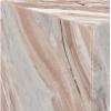 SAFAVIEH Couture Collection – Leah Bryanna White & Brown Marble Accent Table, Triangle Top Drink Table, Sculptural Pedestal Design (SFV9751B)(White/Brown)