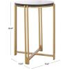SAFAVIEH Couture Collection – Levitt Cast Glass Top Accent Table, Sculptural Modern Side Table, Brass Finish Base, Fully Assembled (SFV7916A)(Brass/Clear)