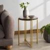SAFAVIEH Couture Collection – Levitt Cast Glass Top Accent Table, Sculptural Modern Side Table, Brass Finish Base, Fully Assembled (SFV7916A)(Brass/Clear)