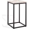 SAFAVIEH Couture Collection – Macklyn Square Light Brown Marble Top Accent Table, Black Metal Frame Design, Fully Assembled (SFV5768A)(Light Brown/Black)