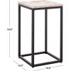 SAFAVIEH Couture Collection – Macklyn Square Light Brown Marble Top Accent Table, Black Metal Frame Design, Fully Assembled (SFV5768A)(Light Brown/Black)