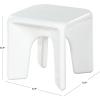 SAFAVIEH Couture Collection – Mayelin White Concrete Accent Table, Modern Sculptural Side Table, High Gloss Finish, Fully Assembled (SFV2624A)(White)