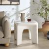 SAFAVIEH Couture Collection – Mayelin White Concrete Accent Table, Modern Sculptural Side Table, High Gloss Finish, Fully Assembled (SFV2624A)(White)