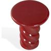 SAFAVIEH Couture Collection – Noelly Olive Green Concrete Accent Table, Contemporary Swirl Pedestal Side Table, High Gloss Finish, Fully Assembled (SFV2621C)(Red)