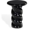 SAFAVIEH Couture Collection – Noelly Olive Green Concrete Accent Table, Contemporary Swirl Pedestal Side Table, High Gloss Finish, Fully Assembled (SFV2621C)(Black)
