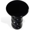 SAFAVIEH Couture Collection – Noelly Olive Green Concrete Accent Table, Contemporary Swirl Pedestal Side Table, High Gloss Finish, Fully Assembled (SFV2621C)(Black)