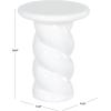 SAFAVIEH Couture Collection – Noelly Olive Green Concrete Accent Table, Contemporary Swirl Pedestal Side Table, High Gloss Finish, Fully Assembled (SFV2621C)(White)