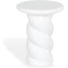SAFAVIEH Couture Collection – Noelly Olive Green Concrete Accent Table, Contemporary Swirl Pedestal Side Table, High Gloss Finish, Fully Assembled (SFV2621C)(White)