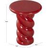 SAFAVIEH Couture Collection – Noelly Olive Green Concrete Accent Table, Contemporary Swirl Pedestal Side Table, High Gloss Finish, Fully Assembled (SFV2621C)(Red)