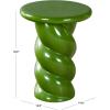 SAFAVIEH Couture Collection – Noelly Olive Green Concrete Accent Table, Contemporary Swirl Pedestal Side Table, High Gloss Finish, Fully Assembled (SFV2621C)(Olive Green)