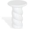 SAFAVIEH Couture Collection – Noelly Olive Green Concrete Accent Table, Contemporary Swirl Pedestal Side Table, High Gloss Finish, Fully Assembled (SFV2621C)(White)