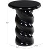 SAFAVIEH Couture Collection – Noelly Olive Green Concrete Accent Table, Contemporary Swirl Pedestal Side Table, High Gloss Finish, Fully Assembled (SFV2621C)(Black)