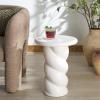 SAFAVIEH Couture Collection – Noelly Olive Green Concrete Accent Table, Contemporary Swirl Pedestal Side Table, High Gloss Finish, Fully Assembled (SFV2621C)(White)