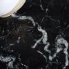 SAFAVIEH Couture Collection – Olivia Black Square Travertine Accent Table, Sculptural Pedestal Display Table (SFV9702C)(Black)