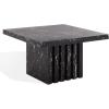 SAFAVIEH Couture Collection – Olivia Black Square Travertine Accent Table, Sculptural Pedestal Display Table (SFV9702C)(Black)