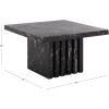SAFAVIEH Couture Collection – Olivia Black Square Travertine Accent Table, Sculptural Pedestal Display Table (SFV9702C)(Black)