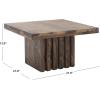 SAFAVIEH Couture Collection – Olivia Black Square Travertine Accent Table, Sculptural Pedestal Display Table (SFV9702C)(Brown)
