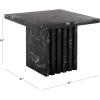 SAFAVIEH Couture Collection – Olivia Brown Marble Accent Table, Tall Square Pedestal Design, Sculptural Statement Piece (SFV9701B)(Black)