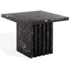 SAFAVIEH Couture Collection – Olivia Brown Marble Accent Table, Tall Square Pedestal Design, Sculptural Statement Piece (SFV9701B)(Black)