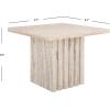 SAFAVIEH Couture Collection – Olivia Brown Marble Accent Table, Tall Square Pedestal Design, Sculptural Statement Piece (SFV9701B)(Off White)