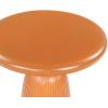 SAFAVIEH Couture Collection – Oskar Ivory Concrete Accent Table, Round Modern Side Table, Sculptural Ribbed Design (SFV2604B)(Brown)