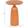 SAFAVIEH Couture Collection – Oskar Ivory Concrete Accent Table, Round Modern Side Table, Sculptural Ribbed Design (SFV2604B)(Brown)