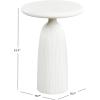 SAFAVIEH Couture Collection – Oskar Ivory Concrete Accent Table, Round Modern Side Table, Sculptural Ribbed Design (SFV2604B)(Ivory)