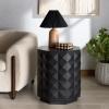 SAFAVIEH Couture Collection – Patty Black Accent Table, Octagonal Side Table, Carved Design, Fully Assembled (SFV7252A)(Black)