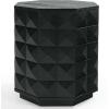 SAFAVIEH Couture Collection – Patty Black Accent Table, Octagonal Side Table, Carved Design, Fully Assembled (SFV7252A)(Black)