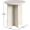 SAFAVIEH Couture Collection – Raybrook Stone Round Accent Table, Fully Assembled Mint Sandstone Side Table (SFV5785A)(Off White)