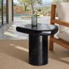SAFAVIEH Couture Collection – Rhianna White Concrete Accent Table, Sculptural Side Table, Modern Design (SFV2608A)(Black)