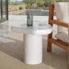 SAFAVIEH Couture Collection – Rhianna White Concrete Accent Table, Sculptural Side Table, Modern Design (SFV2608A)(White)