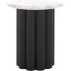 SAFAVIEH Couture Collection – Roxiella Black Solid Wood & Round Marble Top Accent Table, Pedestal Design, Sculptural Modern Side Table (SFV9732B)(White/Black)