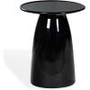SAFAVIEH Couture Collection – Stephan Olive Green Concrete Accent Table, Sculptural High Gloss Finish, Modern Round Top, Fully Assembled (SFV2617B)(Black)