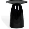 SAFAVIEH Couture Collection – Stephan Olive Green Concrete Accent Table, Sculptural High Gloss Finish, Modern Round Top, Fully Assembled (SFV2617B)(Black)