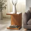 SAFAVIEH Couture Collection – Tawney Black Accent Table, C-Shaped Side Table, Modern Minimalist Design (SFV1317A)(Natural)