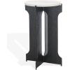 SAFAVIEH Couture Collection – Tayanna Black Iron & Marble Accent Table, Modern Side Table, Minimalist Round Top Design, Fully Assembled (SFV9546A)(Black/White)