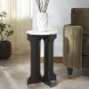 SAFAVIEH Couture Collection – Tayanna Black Iron & Marble Accent Table, Modern Side Table, Minimalist Round Top Design, Fully Assembled (SFV9546A)(Black/White)