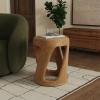 SAFAVIEH Couture Collection – Tyleigh Natural Round Rattan Accent Table, Fully Assembled Sculptural Side Table for Living Room, Bedroom or Lounge Space (CWK3029A)(Natural)