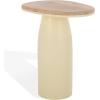SAFAVIEH Couture Collection – Veronica Wood & Lacquer Accent Table, Modern Organic Style, Sculptural Pedestal Design (SFV5787A)(Natural/White)