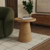 SAFAVIEH Couture Collection – Vyvianna Natural Rattan Pedestal Accent Table, Fully Assembled Round Side Table for Living Room, Bedroom or Lounge Space (CWK3031A)(Natural)