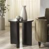 SAFAVIEH Couture Collection Audriella Natural Brown Round Top Accent Table(Black)