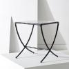 SAFAVIEH Couture Collection Debbie White/Brass Square Metal Accent Table (Fully Assembled)(Black/White)