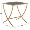 SAFAVIEH Couture Collection Debbie White/Brass Square Metal Accent Table (Fully Assembled)(Brass/Black)
